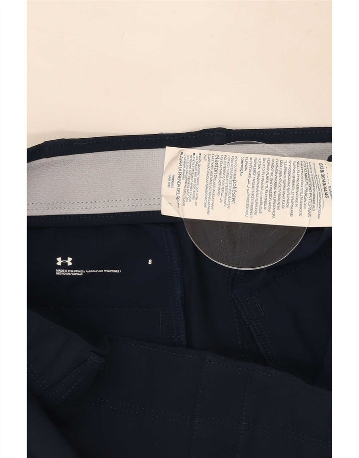 Under Armour Womens Chino Shorts US 8 Médio W28 Poliéster Azul Marinho
