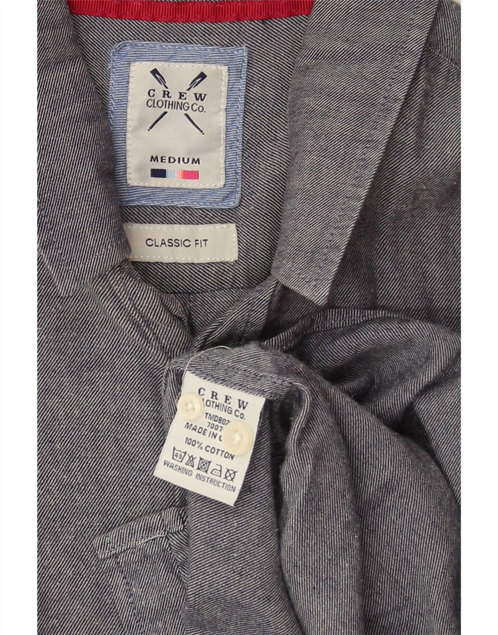 CREW CLOTHING Camisa masculina clássica de ajuste médio algodão azul marinho
