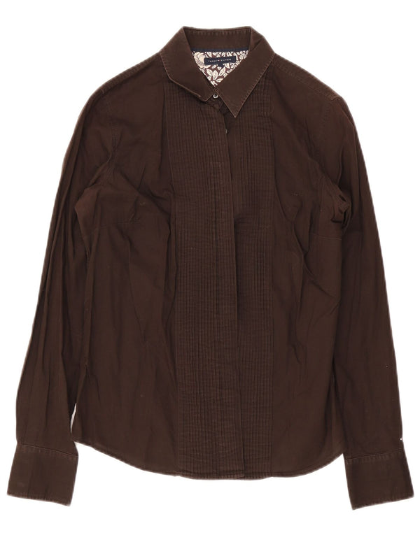 Camisa smoking feminina Tommy Hilfiger US 8 médio marrom