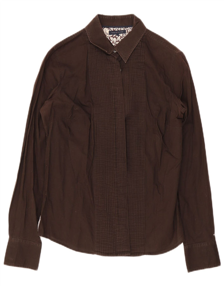 Camisa smoking feminina Tommy Hilfiger US 8 médio marrom