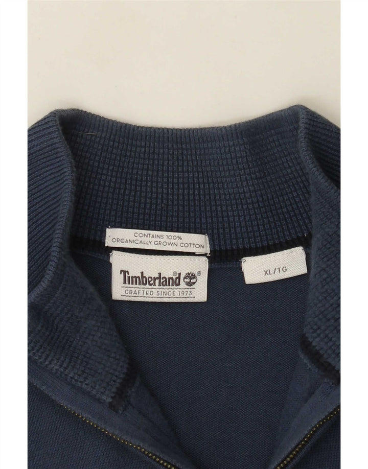 Suéter masculino Timberland com zíper e gola XL azul algodão