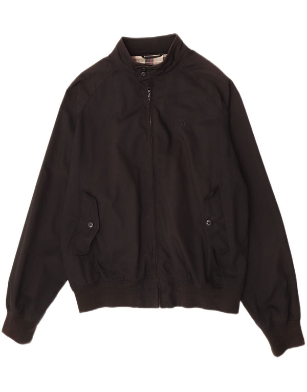Jaqueta bomber masculina Schott UK 40 grande poliéster preto
