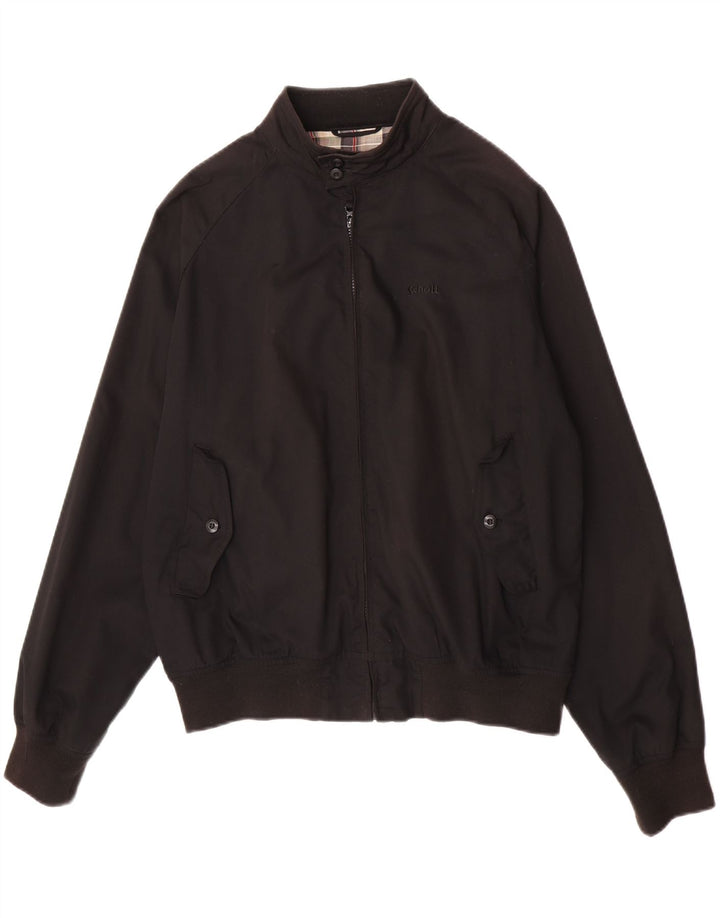 Jaqueta bomber masculina Schott UK 40 grande poliéster preto