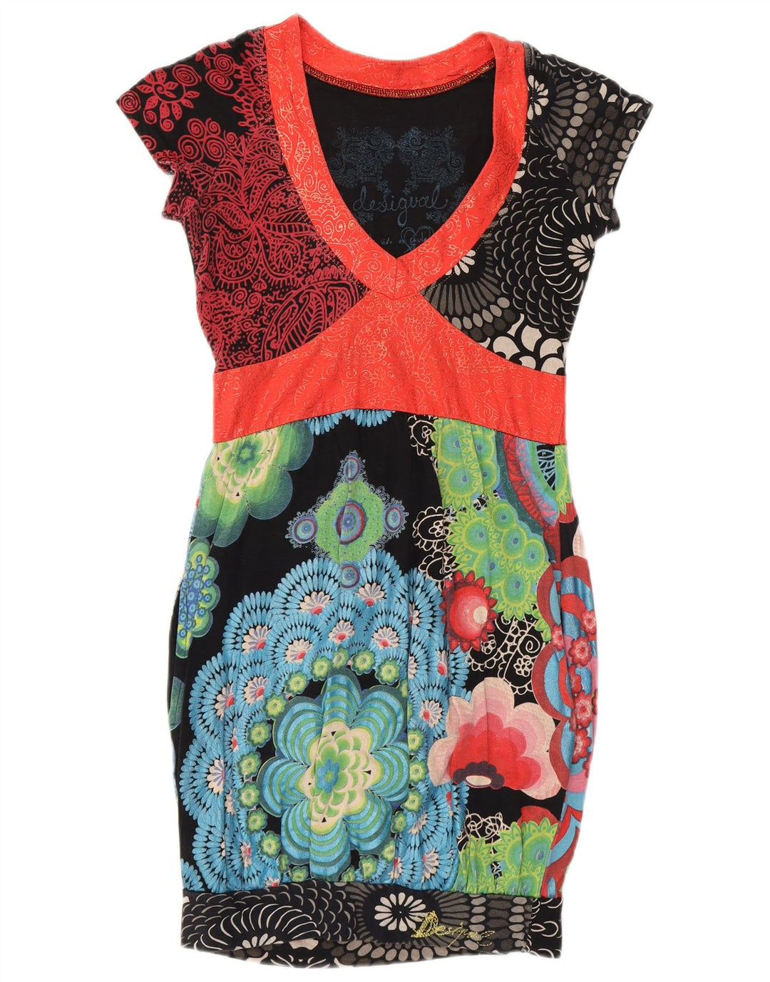 DESIGUAL Vestido Bodycon Feminino UK 6 XS Multicolorido Floral