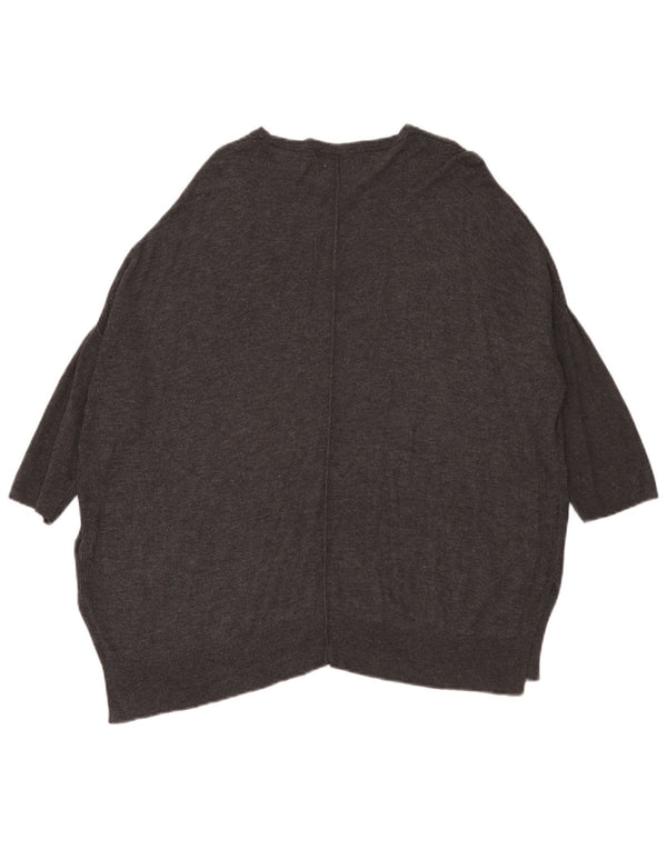 Suéter feminino Marks & Spencer manga 3/4 com gola canoa Reino Unido 12 médio cinza