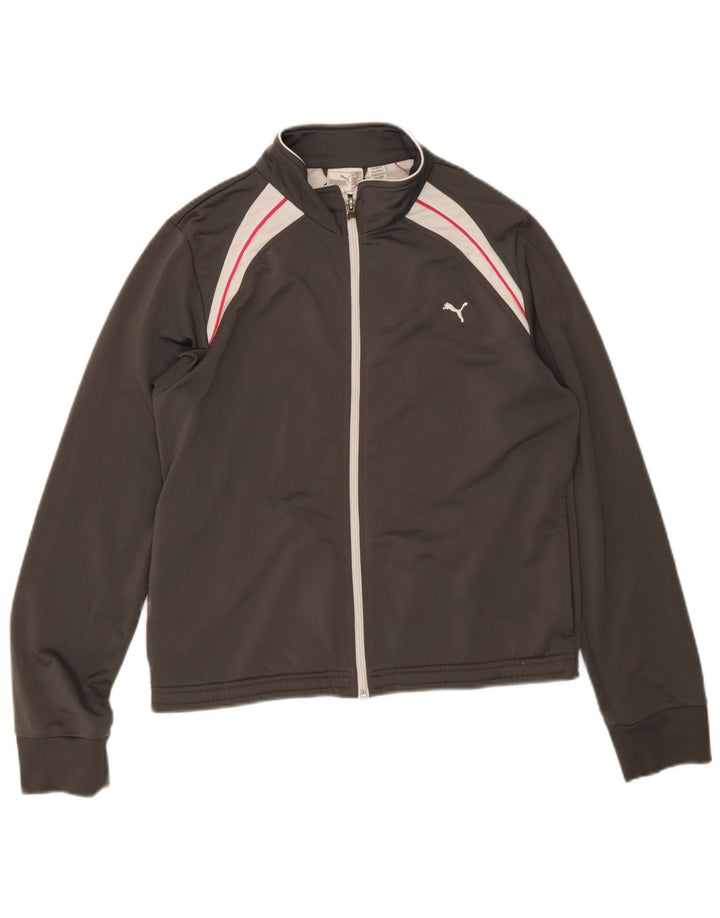 Puma Womens Tracksuit Top Jacket UK 14 Grande Cinza Colourblock Poliéster
