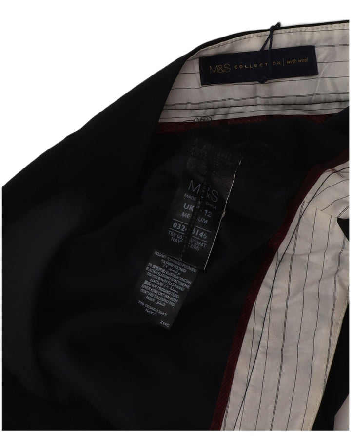 Calça Chino Feminina Marks & Spencer Reino Unido 12 Médio W32 L32 Azul Marinho