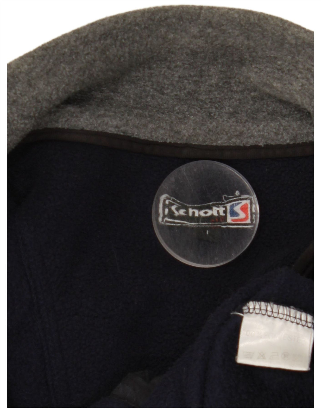 Jaqueta de lã masculina SCHOTT UK 40 grande poliéster azul marinho