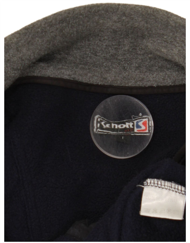 Jaqueta de lã masculina SCHOTT UK 40 grande poliéster azul marinho