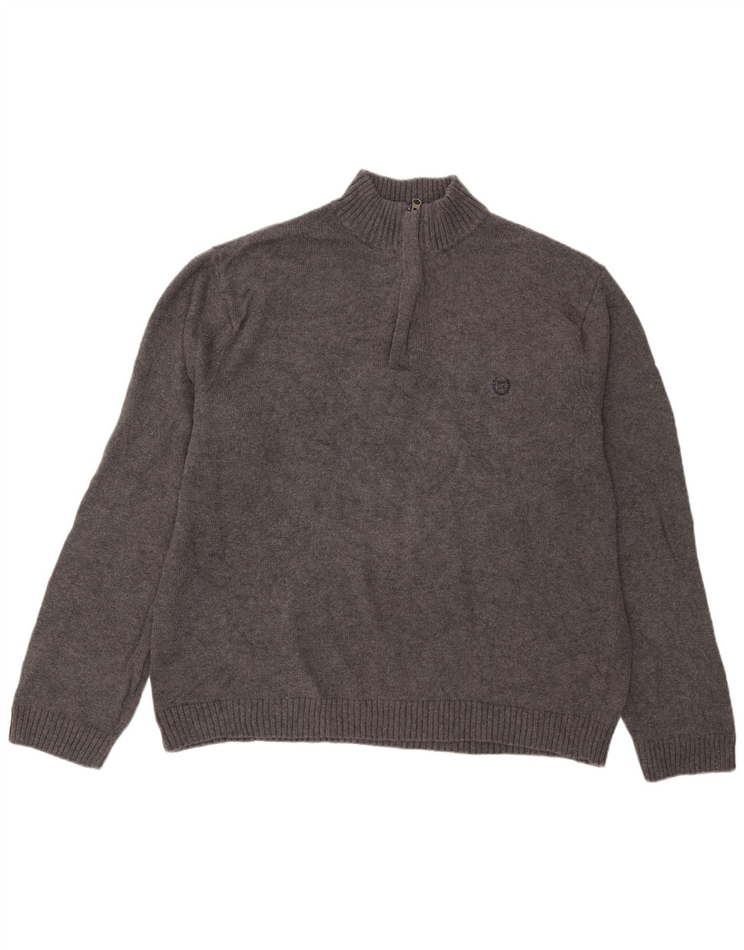 Suéter masculino Chaps com zíper e gola XL algodão cinza