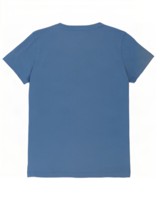Calvin Klein Jeans Camiseta masculina gráfica Top médio algodão azul