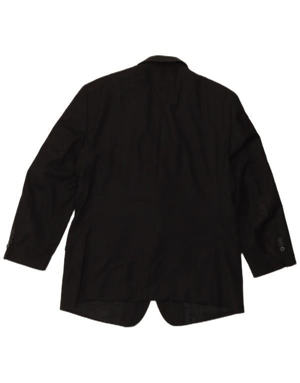 Jaqueta Blazer Masculina Calvin Klein Slim Fit de 2 Botões Reino Unido 44 2XL Lã Preta