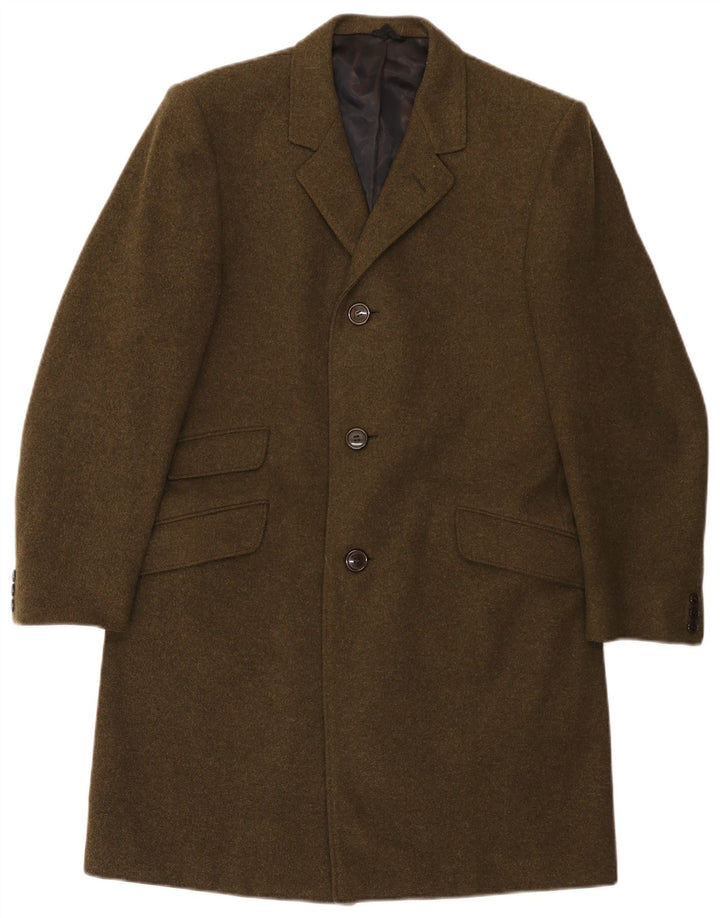 Sobretudo masculino vintage IT 46 pequeno cáqui