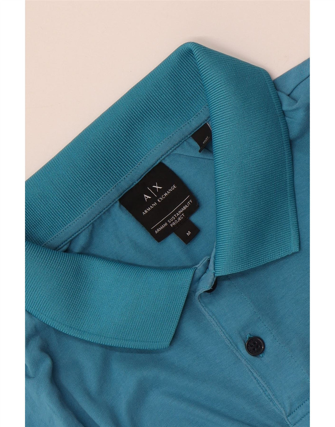 Camisa polo masculina Armani Exchange azul médio