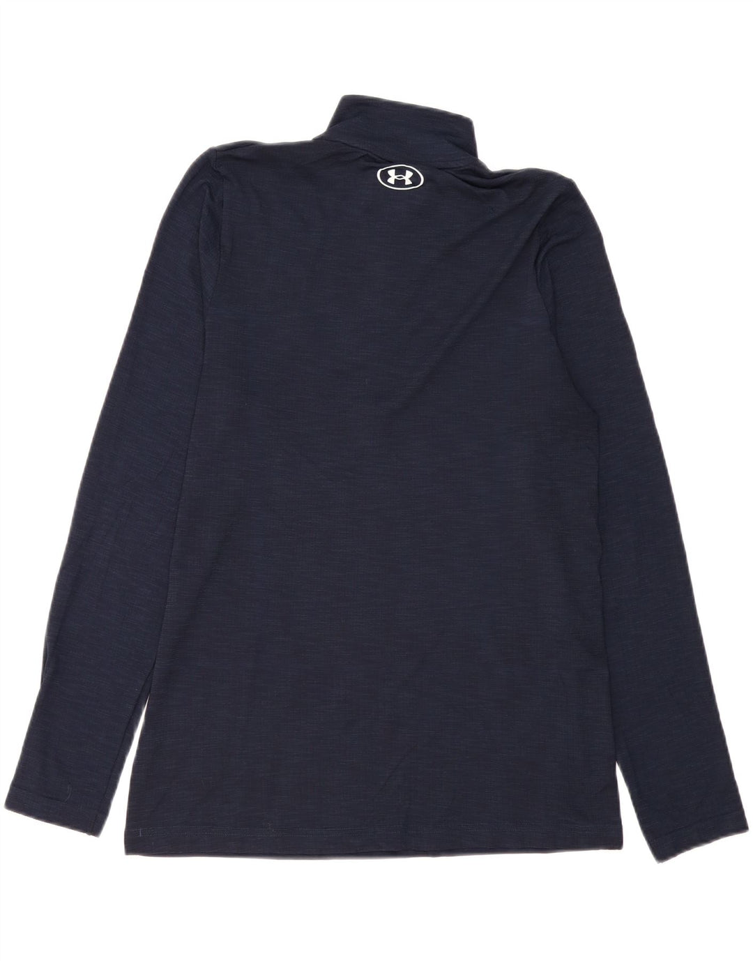 Camiseta masculina UNDER ARMOUR com zíper e manga comprida em poliéster azul marinho médio