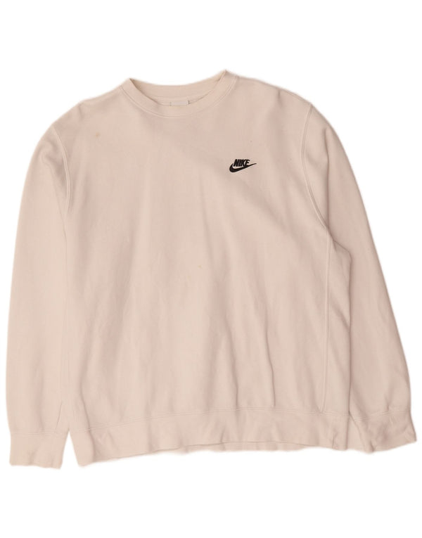 Nike moletom masculino jumper grande algodão branco
