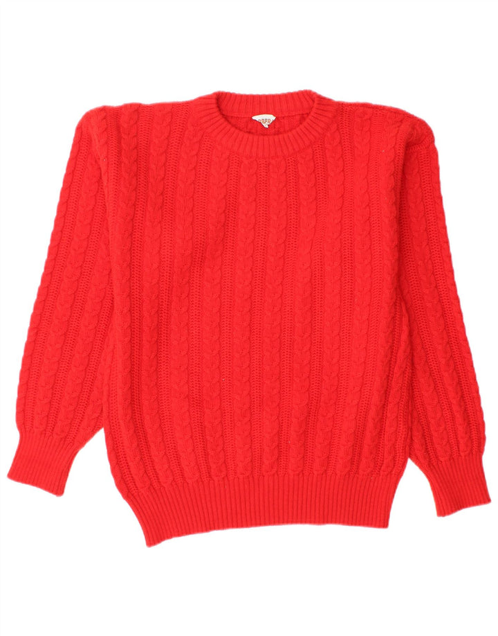 Suéter vintage masculino com gola redonda pequeno vermelho
