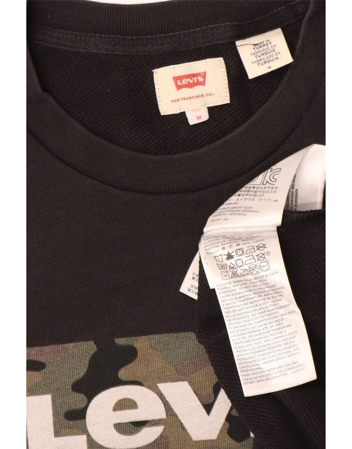Levi's moletom gráfico masculino jumper médio preto algodão