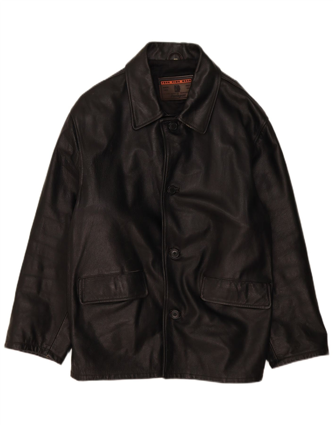 Jaqueta de couro masculina Jackpot UK 40 grande couro preto