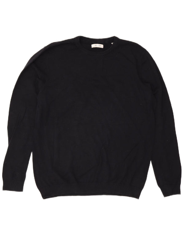 Jack & Jones Suéter masculino com gola redonda XL algodão azul marinho