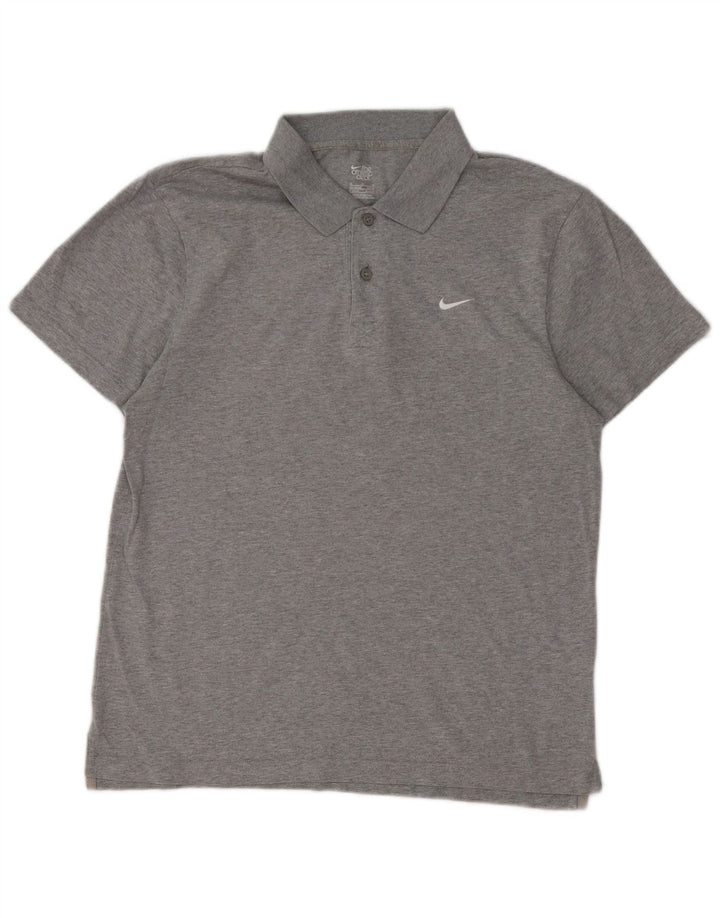 Camisa polo masculina Nike algodão cinza médio
