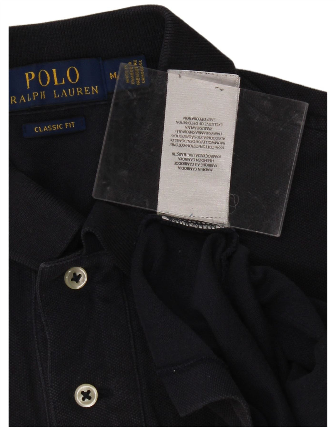POLO RALPH LAUREN Camisa polo masculina de ajuste clássico médio azul marinho algodão