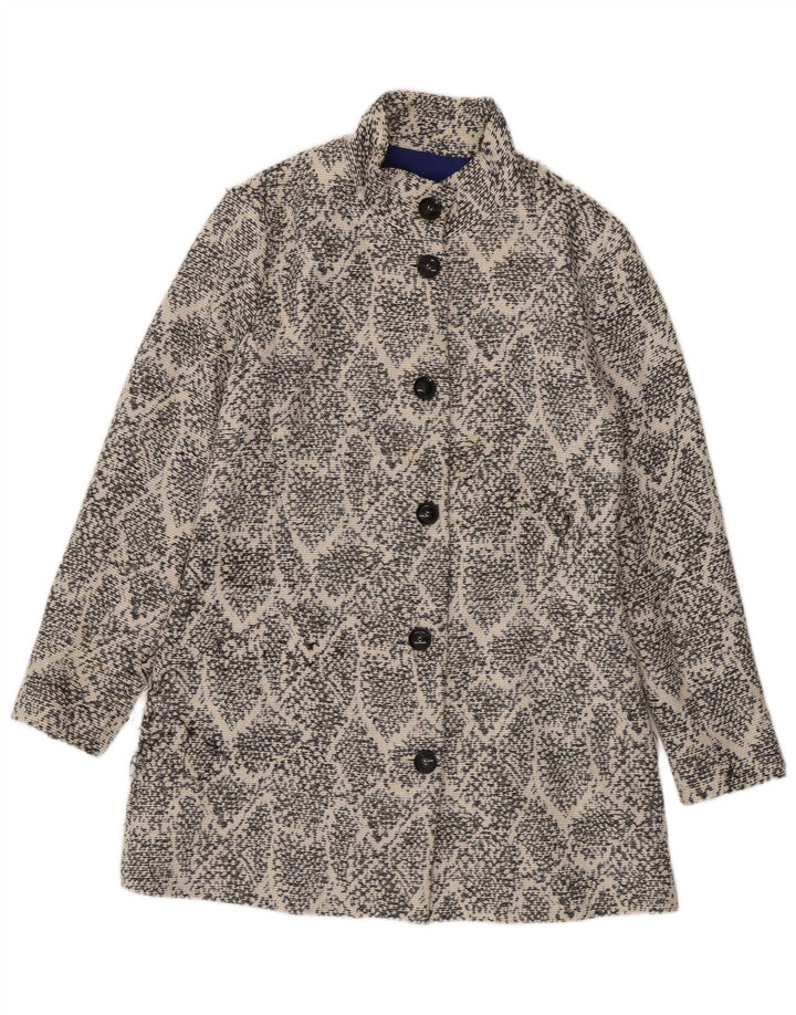 Sobretudo feminino Desigual com padrão abstrato EU 44 XL algodão branco
