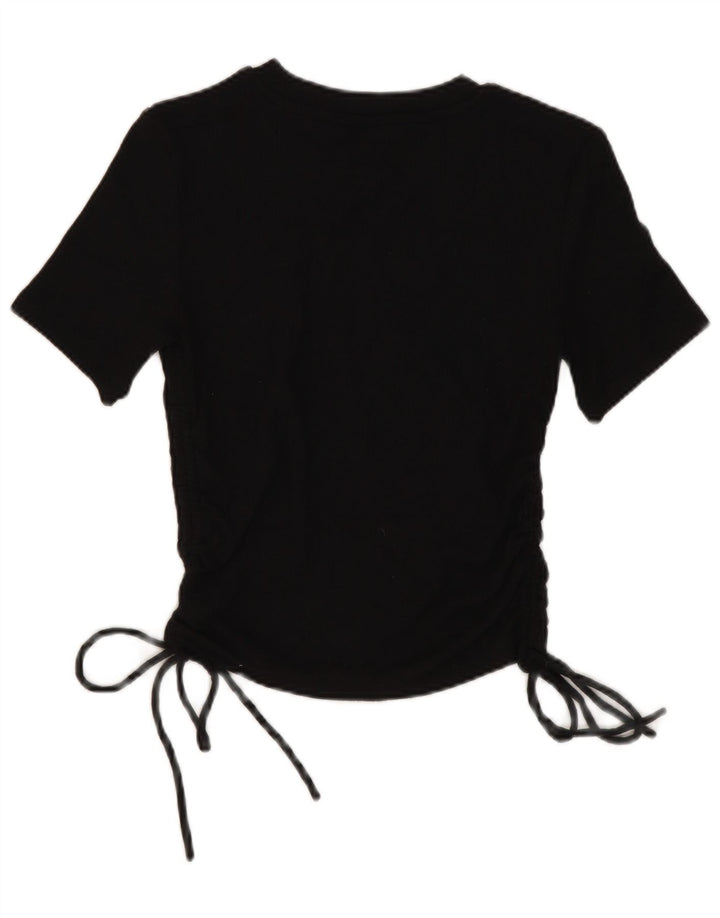 Blusa cropped feminina Zara UK 8 pequena preta