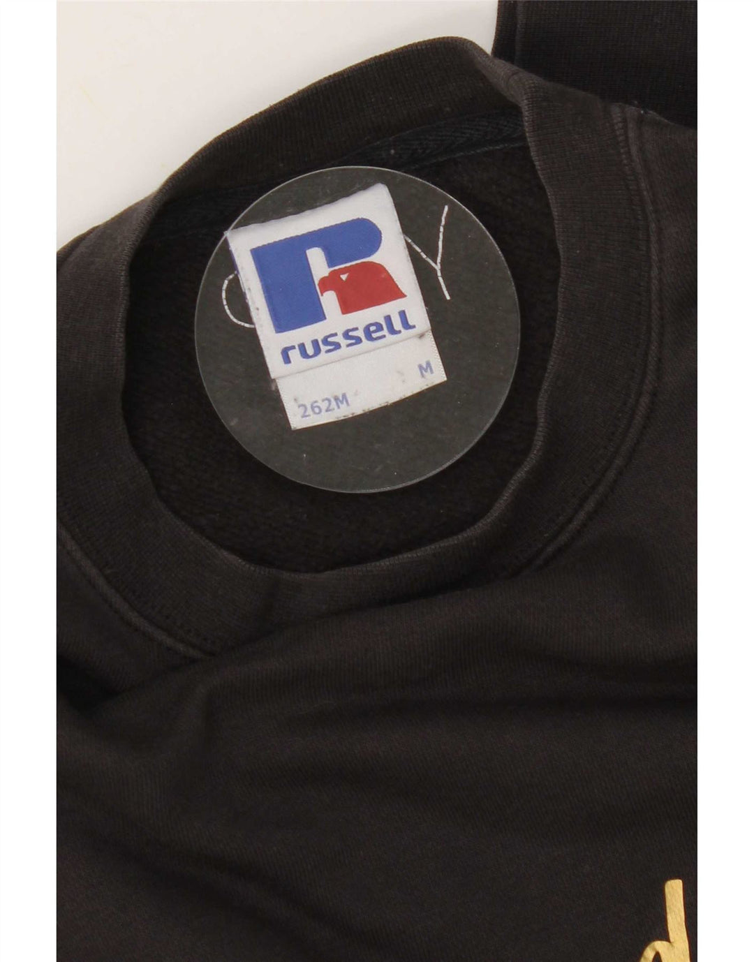 Russell Athletic Mens moletom gráfico jumper médio algodão preto