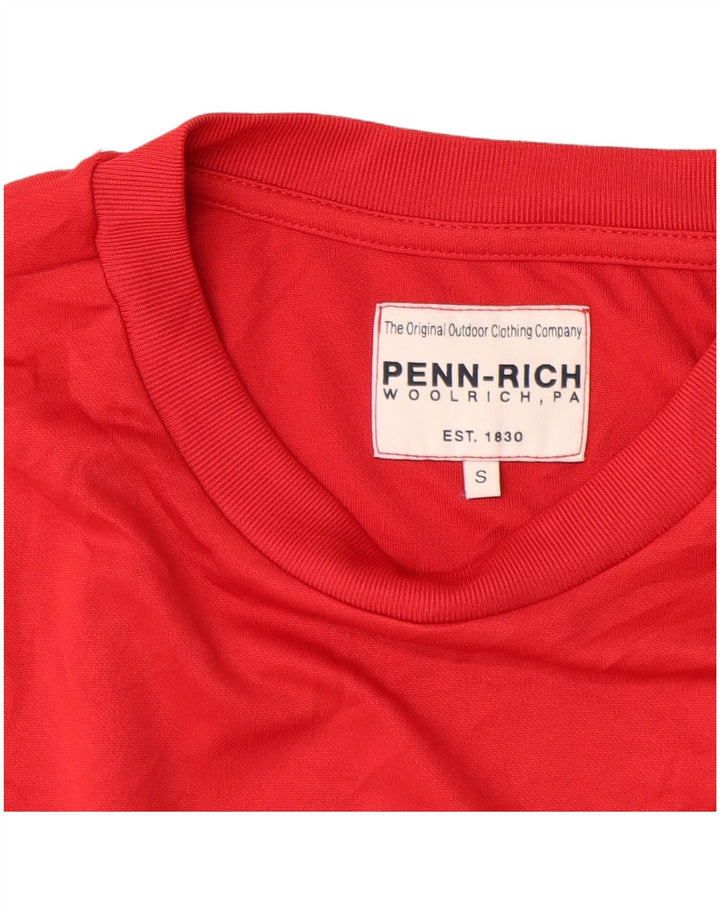 Camiseta feminina PENN-RICH Top UK 10 pequeno poliéster vermelho