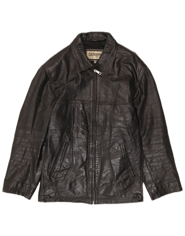 Jaqueta de couro masculina vintage UK 36 pequena preta
