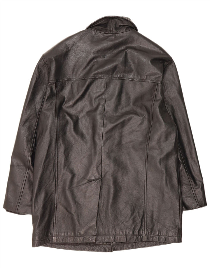 Casaco de couro masculino Orfatti IT 52 XL couro preto