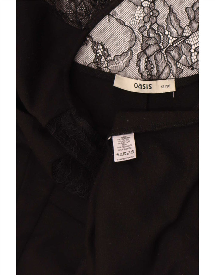Vestido bainha feminino Oasis UK 12 poliéster preto médio