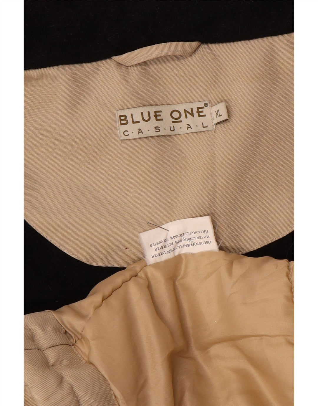 Colete utilitário masculino vintage UK 42 XL poliéster bege