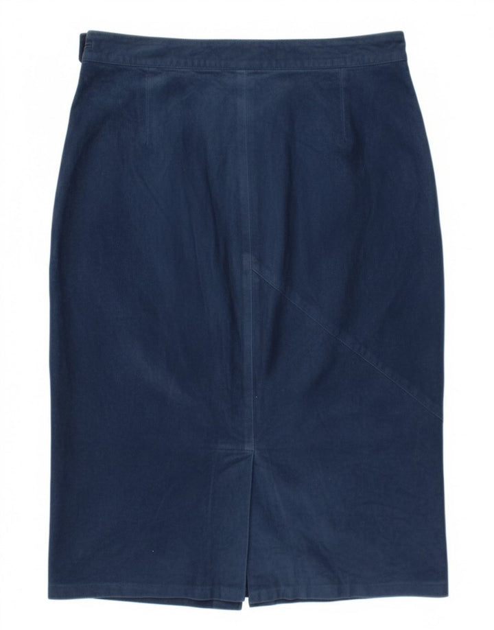 Conjunto de saia feminina Robrik de camurça de 2 peças IT 44 médio W30 couro azul marinho