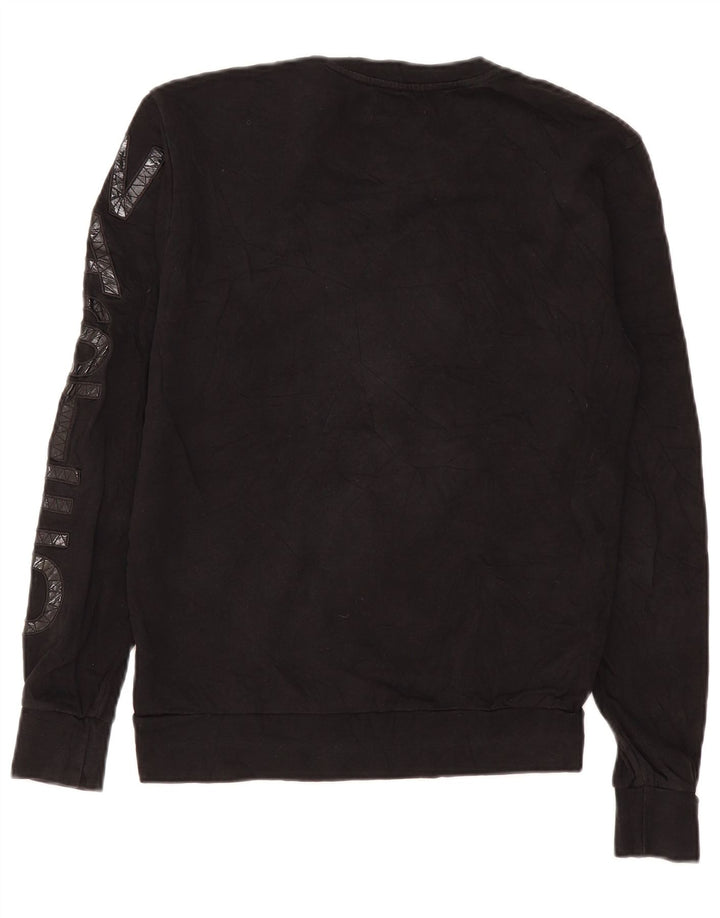 Zara moletom gráfico masculino jumper médio preto poliéster