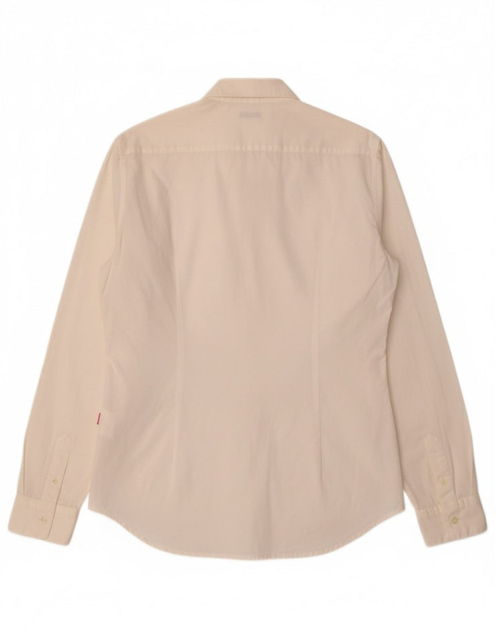Camisa militar masculina CARRERA slim fit de algodão branco médio
