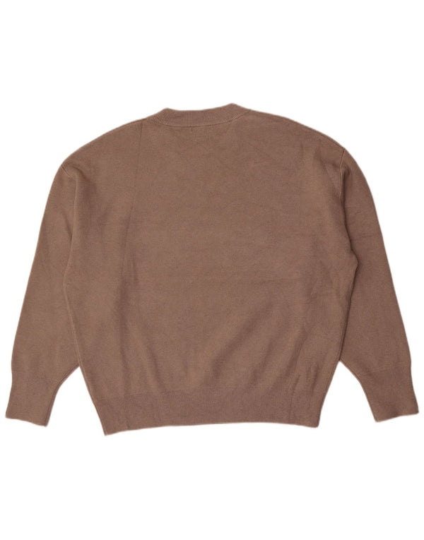 Suéter masculino Massimo Dutti com gola redonda e gola redonda grande cinza