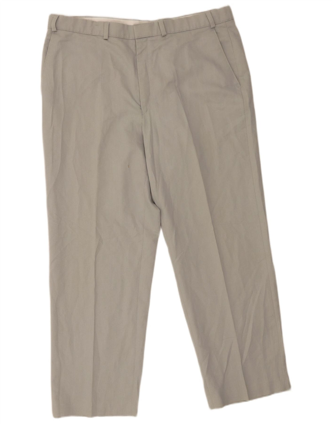 Calça chino reta masculina Marks & Spencer W38 L29 poliéster cinza