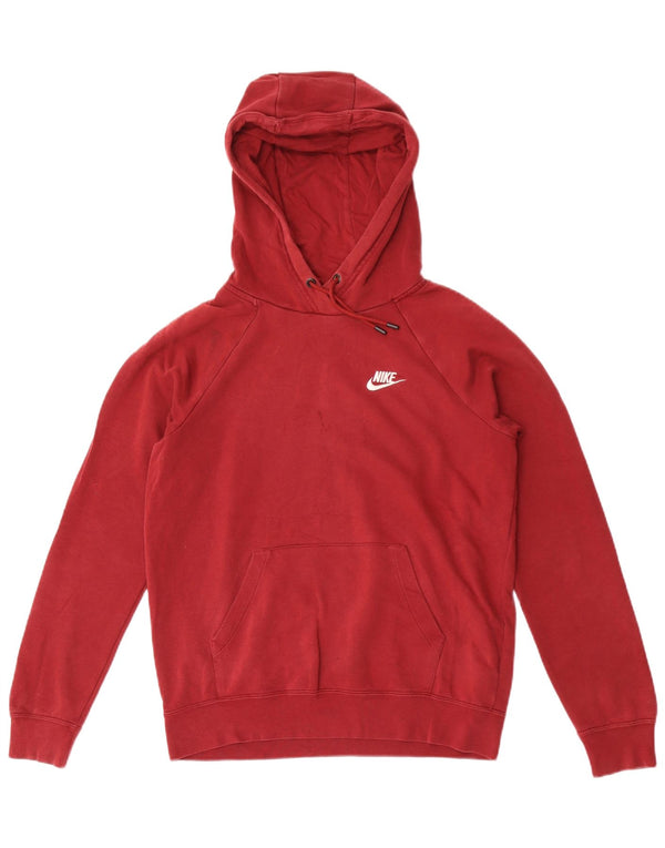 Jumper com capuz feminino Nike Oversized UK 10 pequeno algodão vermelho
