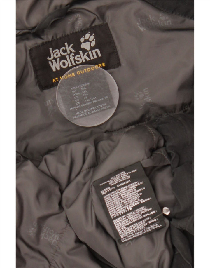 Jaqueta corta-vento masculina Jack Wolfskin com capuz Reino Unido 48 2XL poliéster preto