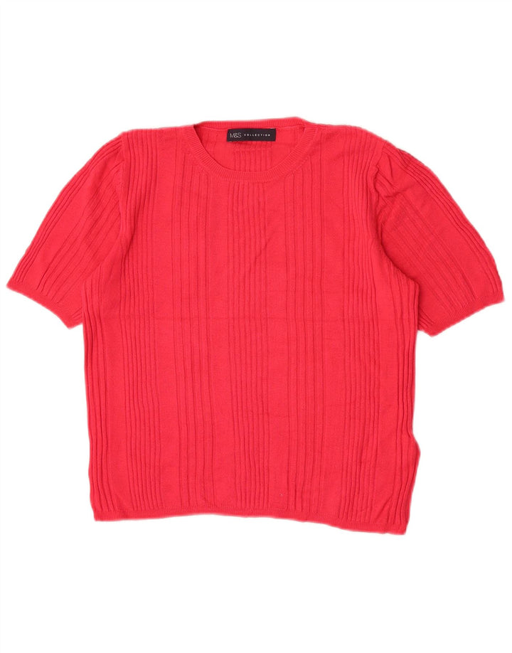 Suéter feminino Marks & Spencer com gola redonda e gola redonda Reino Unido 14 médio rosa