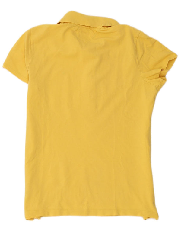 Camisa polo feminina Tommy Hilfiger Reino Unido 14 grande algodão amarelo