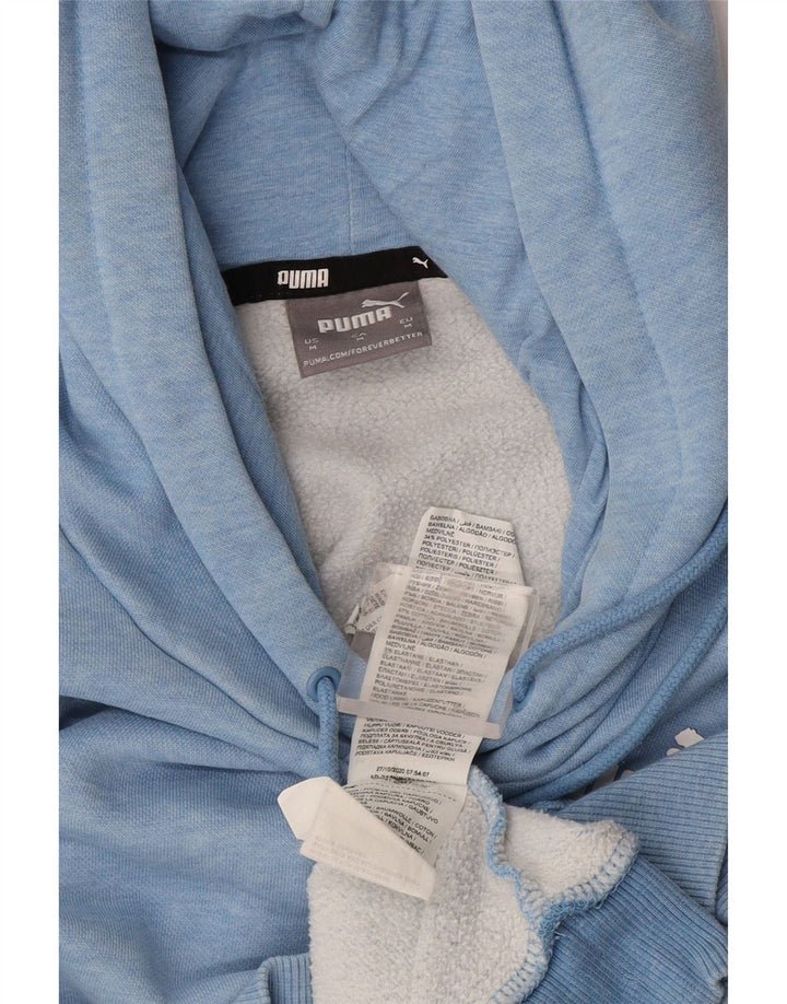 Puma masculino moletom com capuz de algodão manchado azul médio