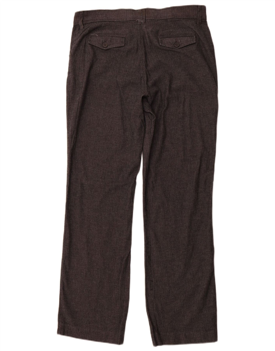 Calça feminina casual reta LEE EUA 12 grande W32 L31 espinha de peixe cinza