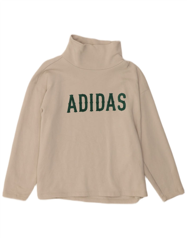 Adidas feminino gráfico oversized moletom jumper reino unido 10 pequeno off white
