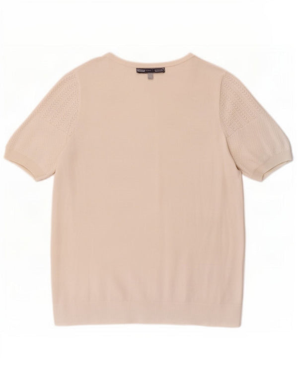 Camiseta feminina Crew Clothing Top UK 12 Viscose branca média