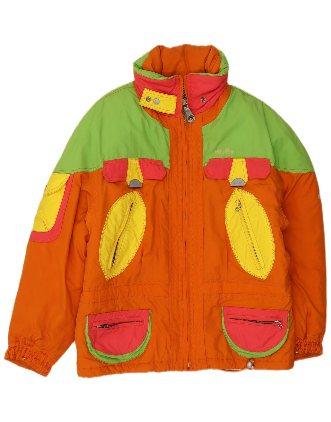 Jaqueta de esqui feminina Ellesse com capuz grande IT 42 Medium Orange Colourblock