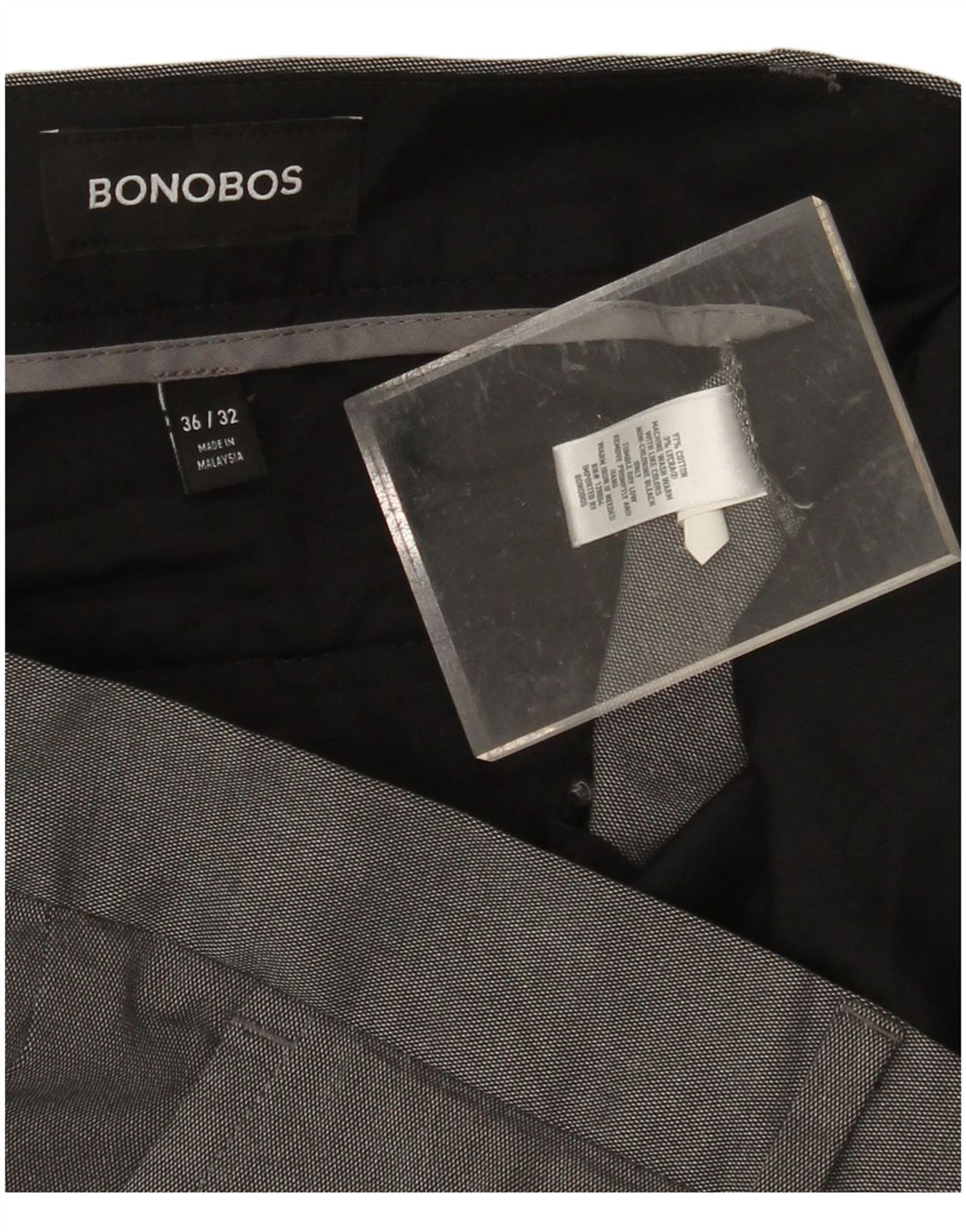 BONOBOS Calça masculina slim casual W36 L32 algodão cinza