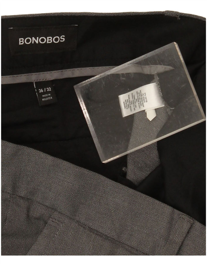 BONOBOS Calça masculina slim casual W36 L32 algodão cinza